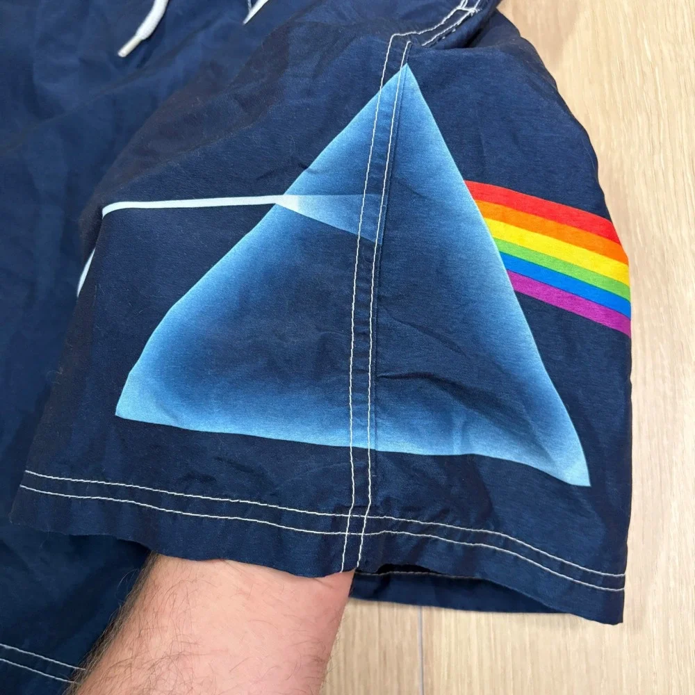 Vintage Pink Floyd Dark Side of the Moon Board Shorts Navy Blue Men 31 2005 Rock